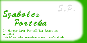 szabolcs porteka business card